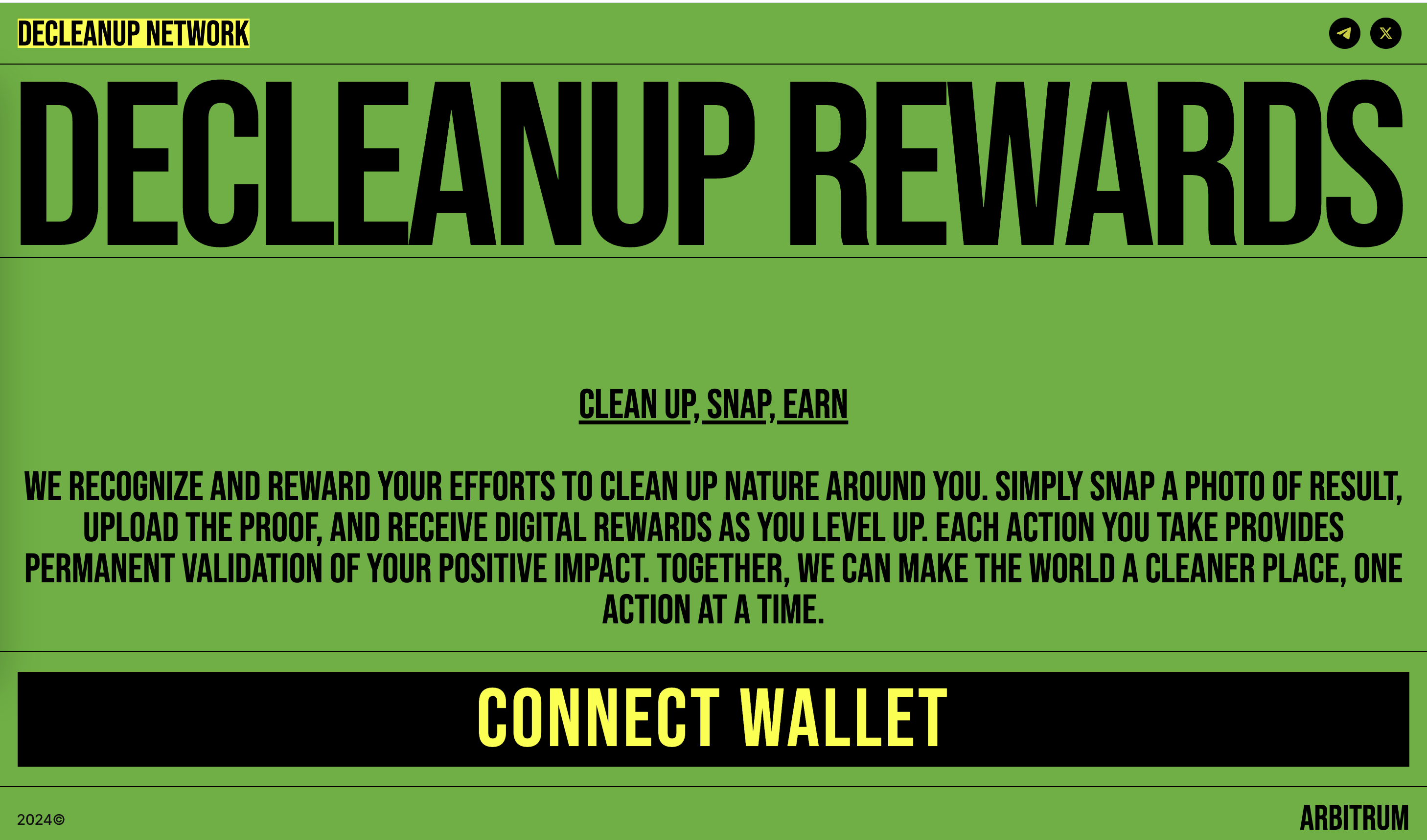 DeCleanup dApp website preview